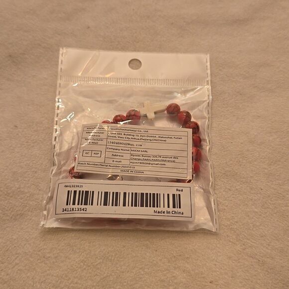 Cross bead bracelet red - Picture 2 of 8